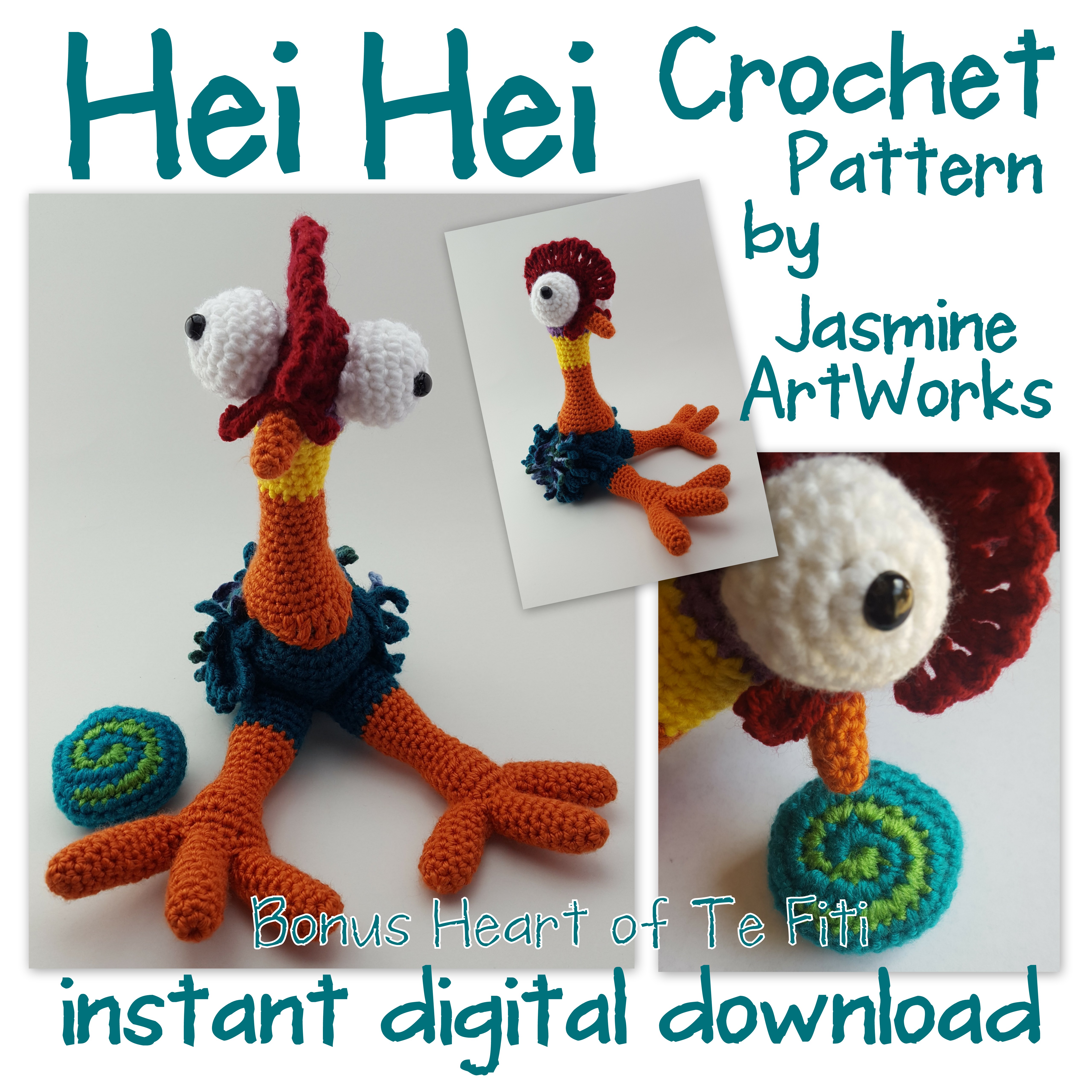 Moana, Hei Hei, Pua Crochet Pattern Bundle – Jasmine Art Works