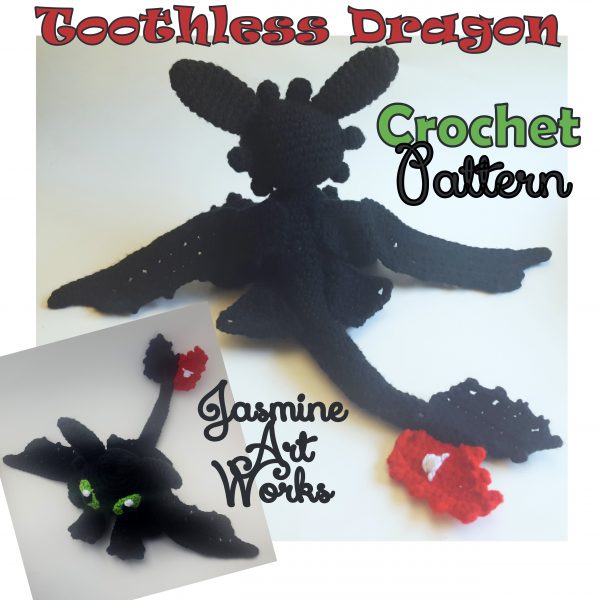 Toothless Dragon Crochet Pattern Jasmine Art Works