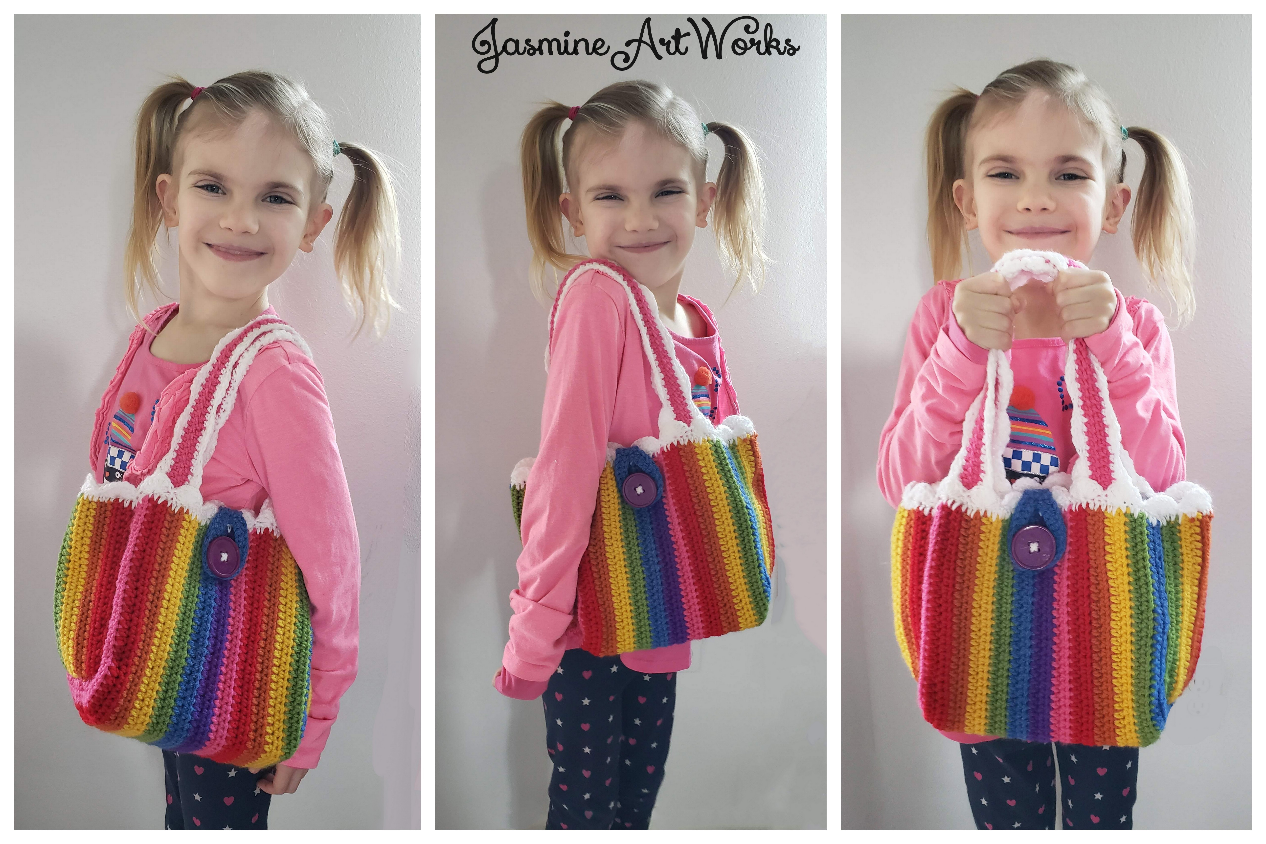 Crochet Rainbow Purse for Little girls- Free Pattern - A Crafty